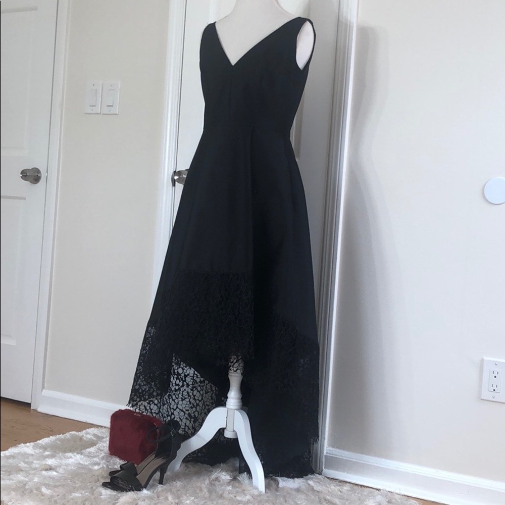 New! Black Betsy & Adam High-Low Ballgown Dress - Picture 3 of 5